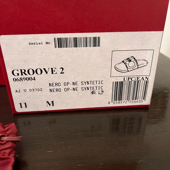 Salvatore Ferragamo Black Slide Sandals Men’s  Groove 2 - Picture 2 of 4